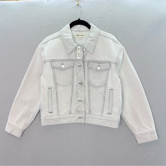 Madewell - NWT Women’s The Trucker crop jean jacket Glenrich wash denim size XS - Picture 4 of 9